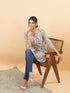 Off White Cotton Geometric Regular Tunic